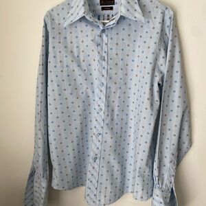 Ben Sherman Men's Light Blue Patterned Shirt